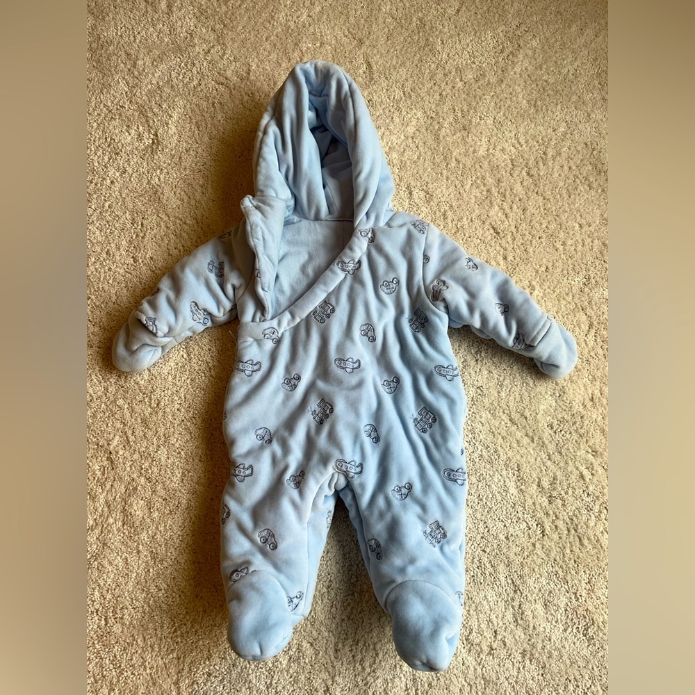 Baby Boy First Impressions Zip Up Fleece Bodysuit 3 - 6 Months